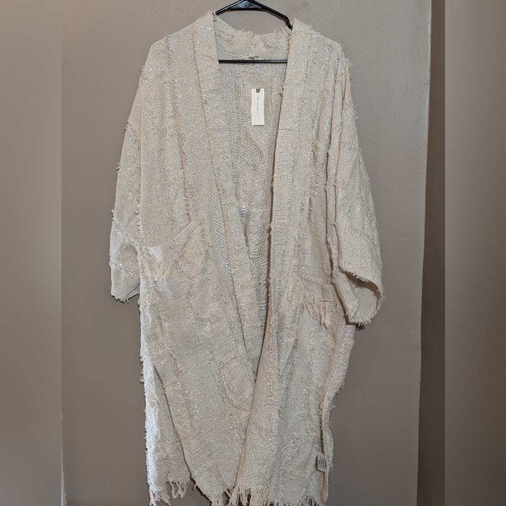 Pilcro For Anthropologie, One Size, Color:Cream&Sliver Threads